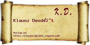 Klausz Deodát névjegykártya